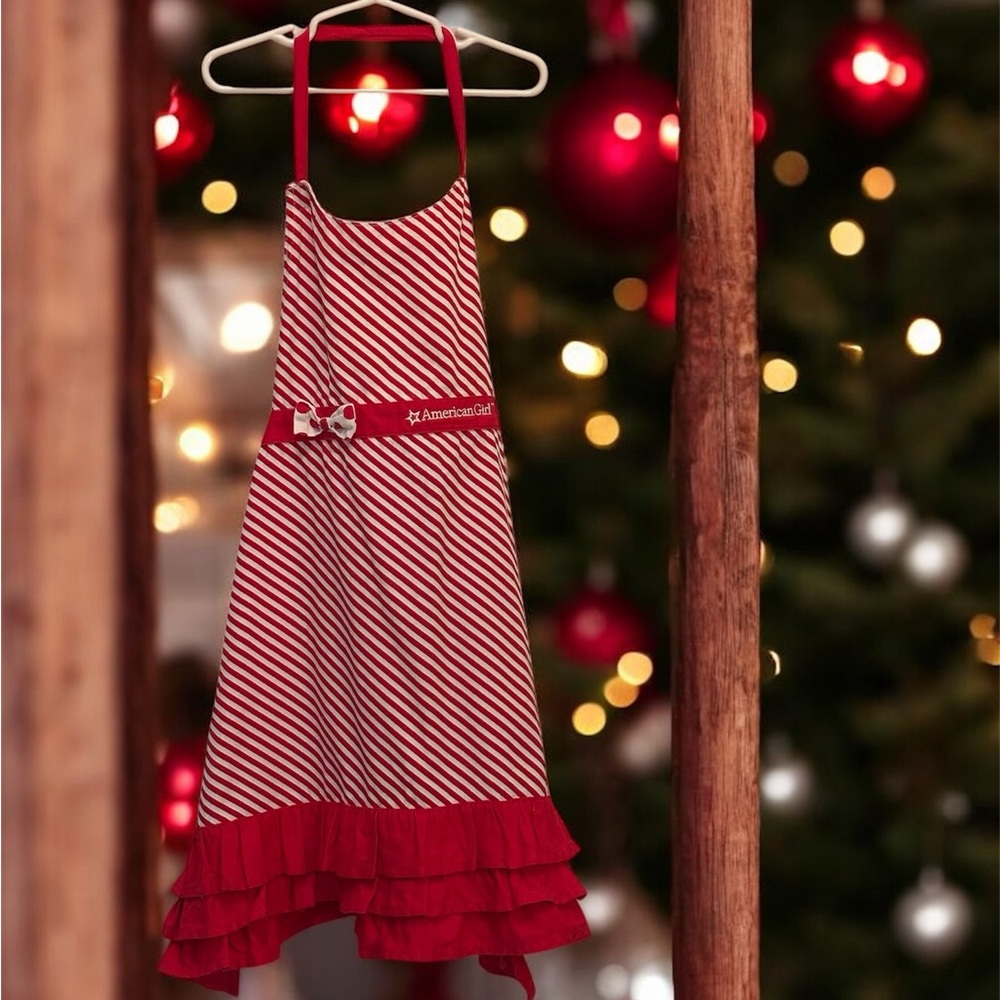 American Girl Williams-Sonoma 2017 Limited Edition CANDY-CANE Girls Apron One Sz